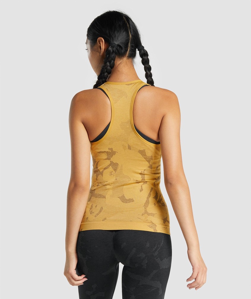 Yellow Women's Gymshark Adapt Camo Seamless Tank | USA-27349