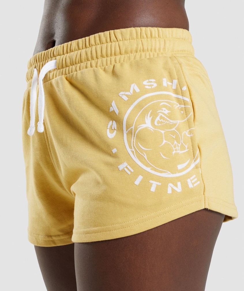 Yellow Women's Gymshark Legacy Graphic Shorts | USA-57069