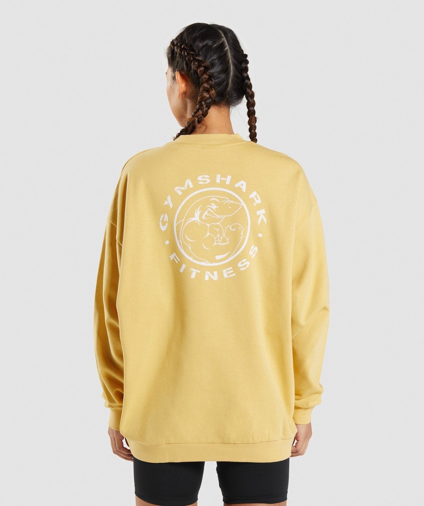 Yellow Women's Gymshark Legacy Graphic Swea Pullover | USA-80164