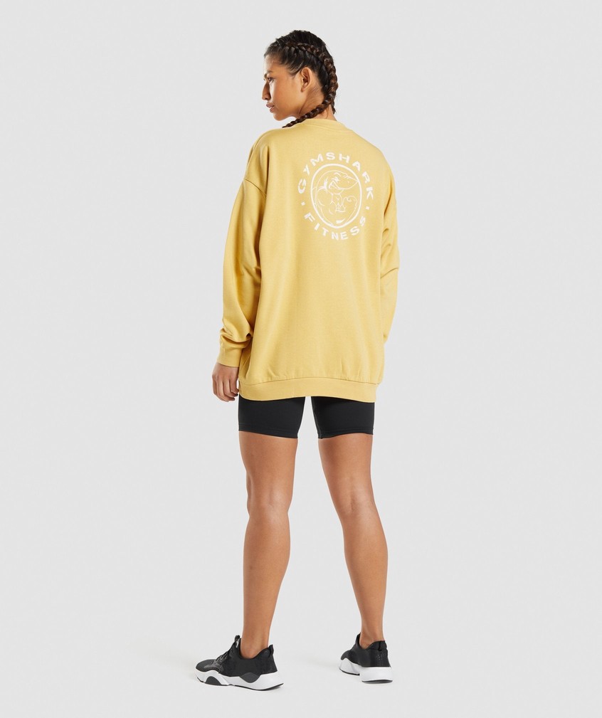 Yellow Women's Gymshark Legacy Graphic Swea Pullover | USA-80164