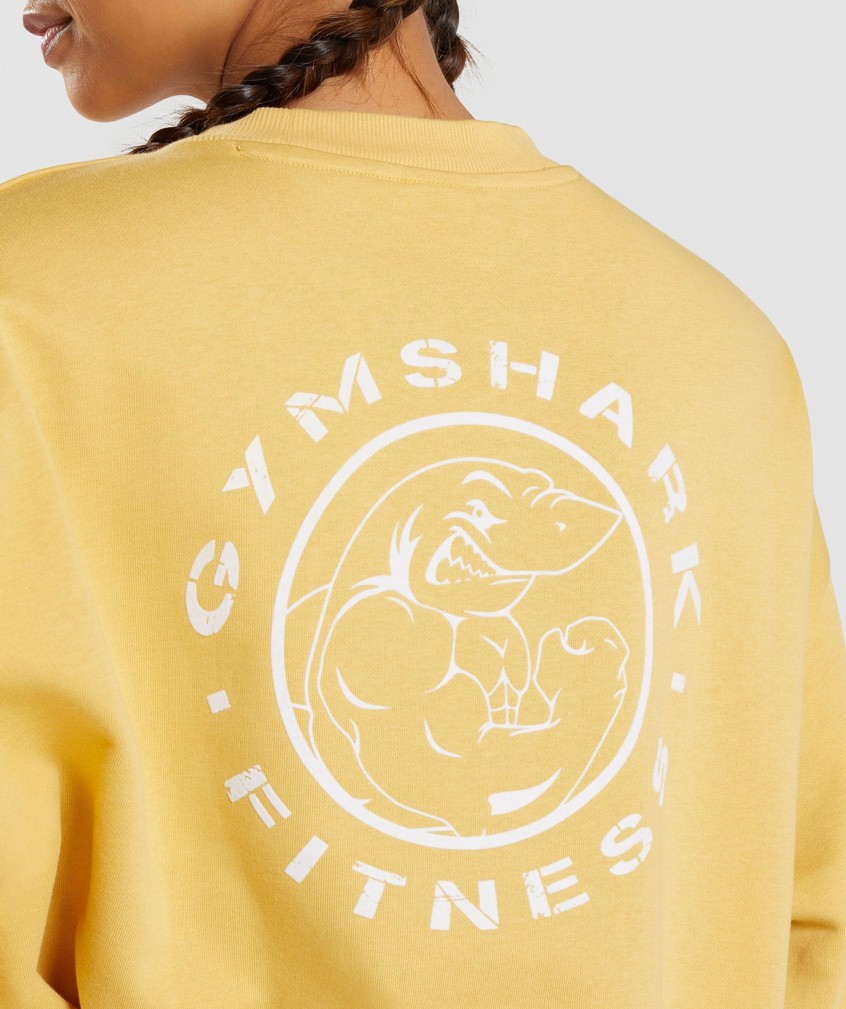 Yellow Women's Gymshark Legacy Graphic Swea Pullover | USA-80164