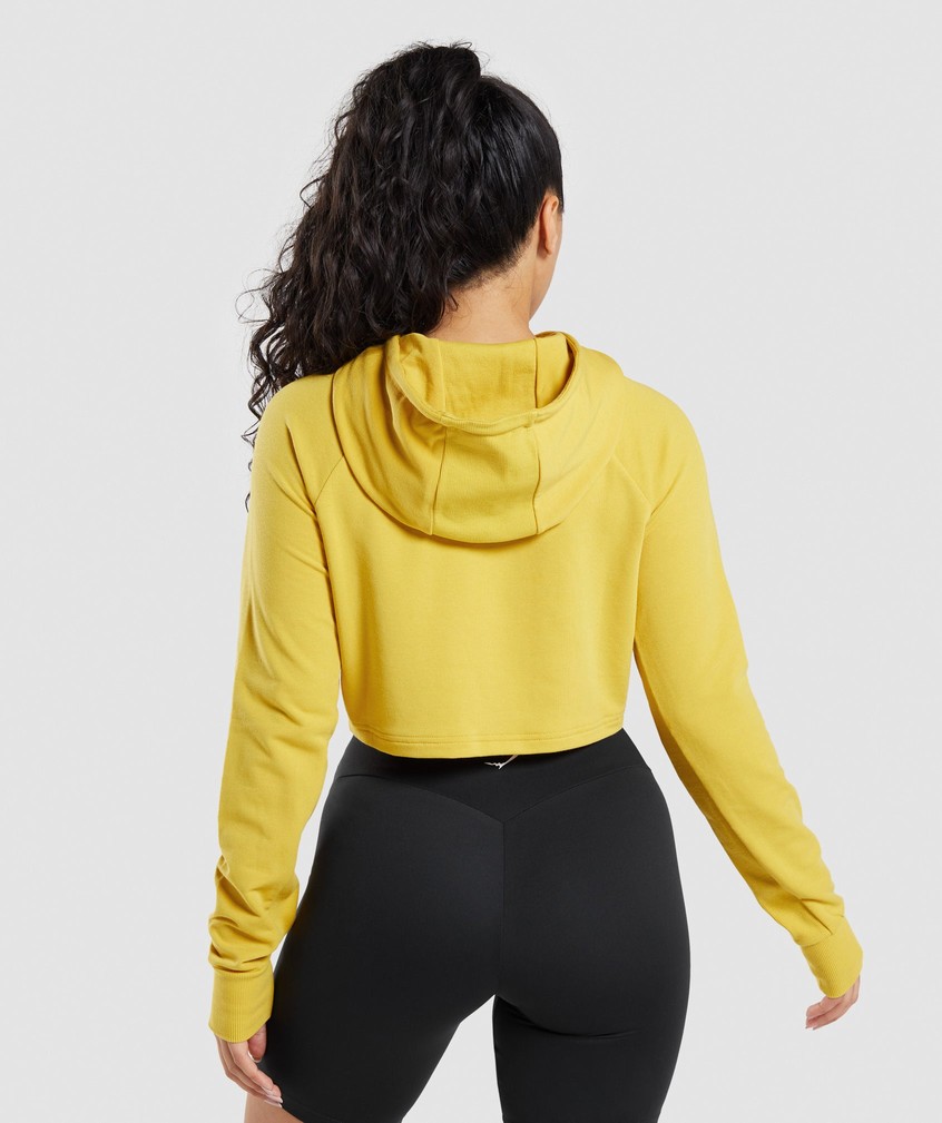 Yellow Women's Gymshark Training Cropped Hoodie | USA-36240