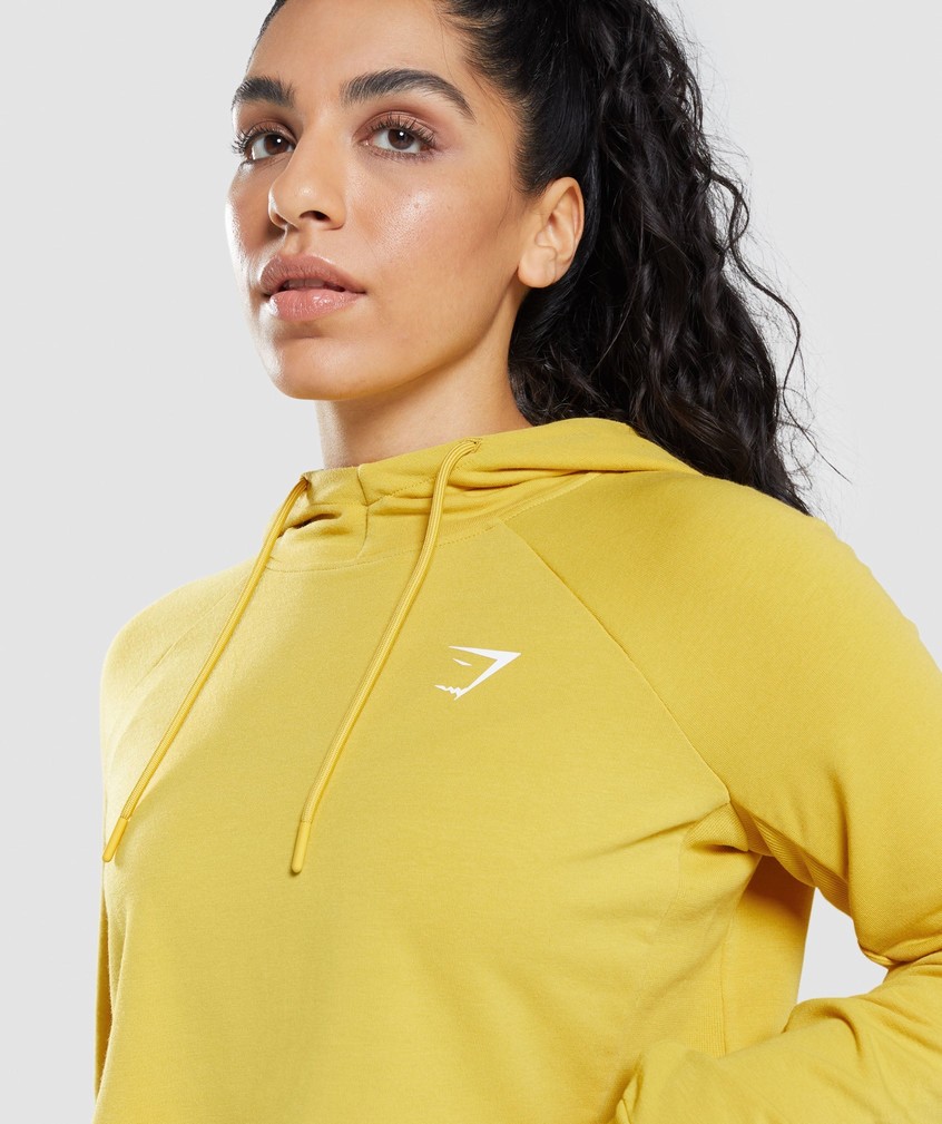 Yellow Women's Gymshark Training Cropped Hoodie | USA-36240