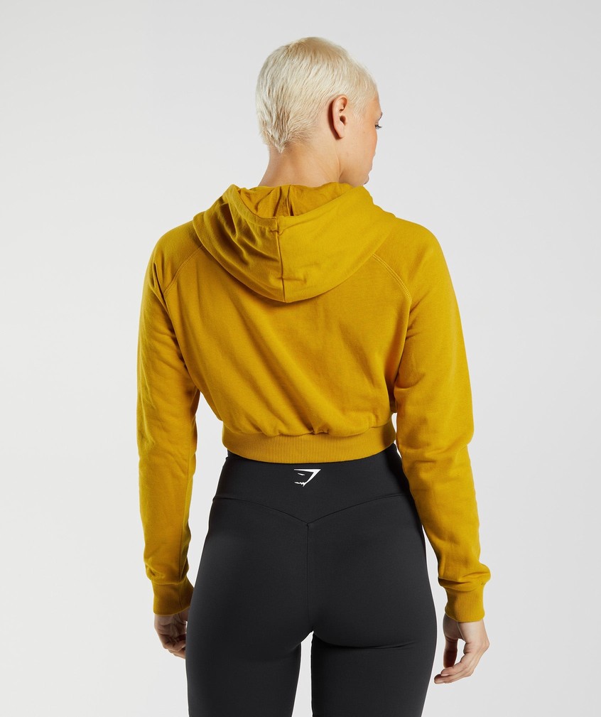 Yellow Women's Gymshark Training Cropped Hoodie | USA-56724