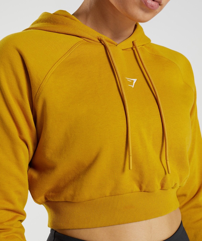 Yellow Women's Gymshark Training Cropped Hoodie | USA-56724