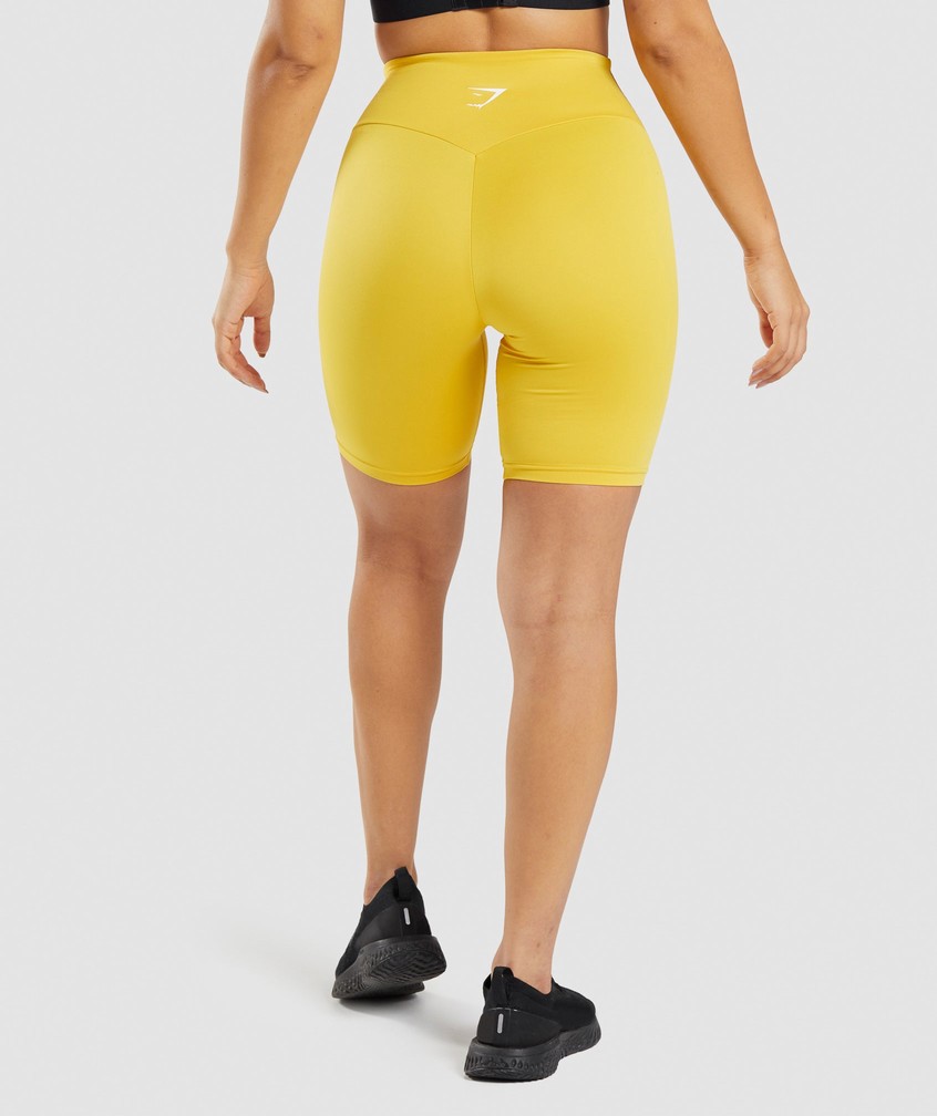 Yellow Women's Gymshark Training Cycling Shorts | USA-16549